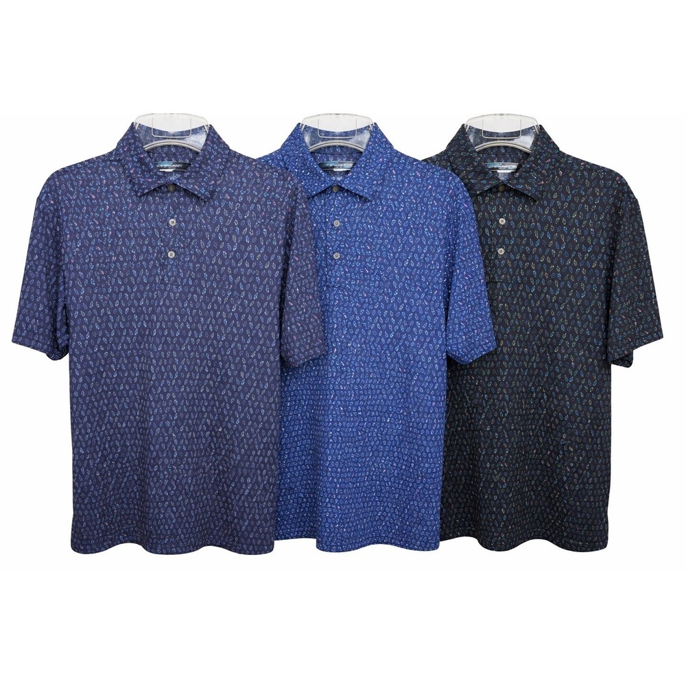 Lot of 3 Roundtree & Yorke Performance Men's‎ Small Golf Polo Shirts